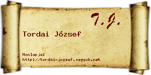 Tordai József névjegykártya